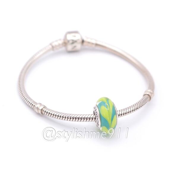 Authentic PANDORA Aqua and Green Swirl Charm - 790673 - Picture 5 of 11